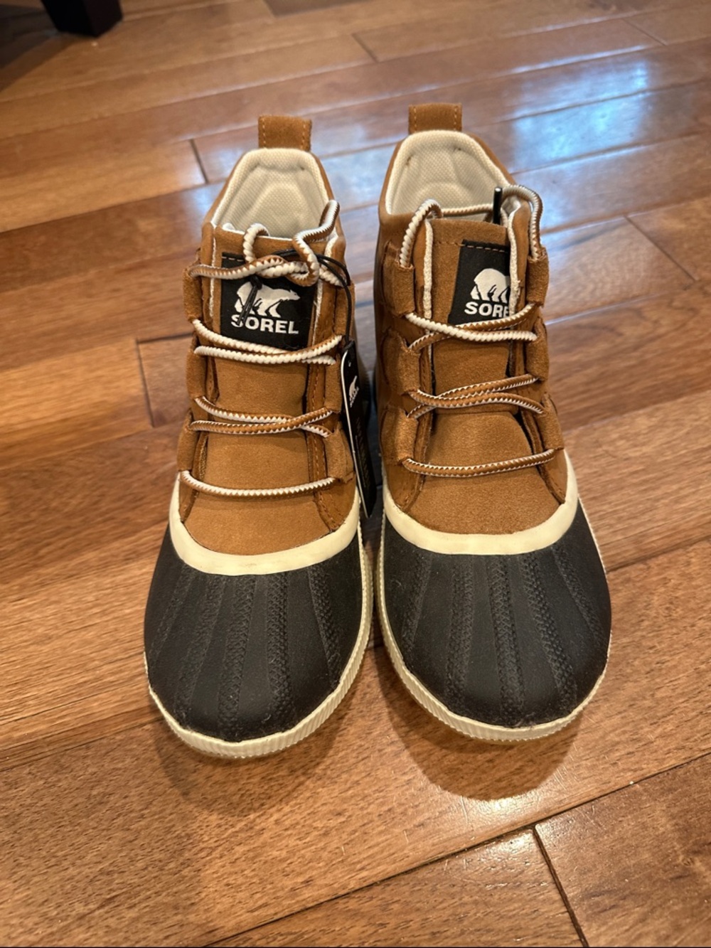 Sorel Brown & Black Waterproof Lace-Up Duck Boots